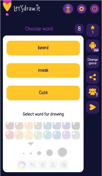Guess & draw - select word