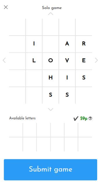 iScramble - filled grid