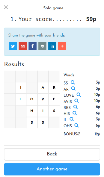 iScramble - results