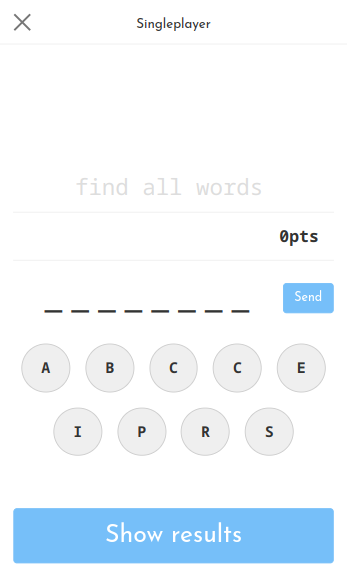 QuickWords - new game